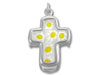 Sterling Silver Cross Charm Murano Glass Daisy