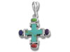 Turquoise Multistone Cross Pendant