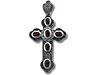 Macasite Garnet CZ Cross Pendant