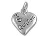 Sterling Silver I Love Quilting Heart Charm