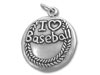 I Love Baseball Round Charm