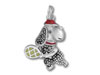 Dog with Macasite Stone Playing Tennis Enamel Charm