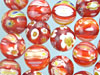Round Flower Glass Beads