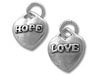 Silver Message Heart Charm