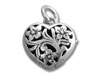 Three Flower Heart Charm