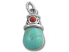 Turquoise, Red Coral Drop Charm