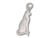 Plain Silver Cat Sittting Charm