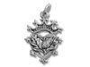 Celtic Symbol with Crown and Leaves Charm