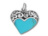 Sterling Silver Syndatic Turquoise Heart Charm