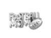 Sterling Silver Football Mom Slider Charm