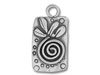 Sterling Silver Swirl with Leaves Charm
