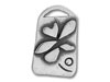Sterling Silver Heart Flower Tag Charm