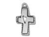 Silver Whimy Heart in Cross Charm