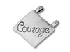 Silver Courage Tag Slide Charm