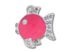 Pink Fish with Clear CZ Stone