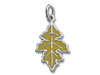 Sterling Silver Yellow Enamel Oak Leaf Charm