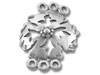 3 Strand Connector Sterling Silver Flower