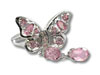 Pink CZ Butterfly Ring