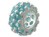 Lite Blue Silver Spacer Bead
