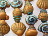 Brown and Blue Seashell Glass Beads