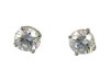 6mm Round Cubic Zirconia Silver Post Earrings