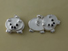 White Enamel Moveable Pig Charm