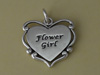 Filigree Flower Girl Heart Charm