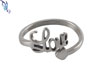 Cursive Love Heart Adjustable Ring