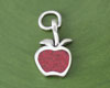 Silver Red Enamel Apple Charm