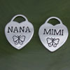 Large Nana, Mimi Heart Charms