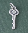 Sterling Silver Heart Key Charm