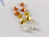 pyramid, stud earrings, gold plated, rose gold plated, sterling silver