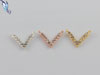 crystal v link connector, rose gold plated, sterling silver, gold plated, crystal
