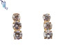 Three CZ Gold Filled Post Earrings
