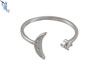 Large Adjustable Crescent Moon Ring