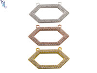 Wide Pave Hexagon Link Connector