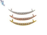 Curvy Pave Bar Link Connector