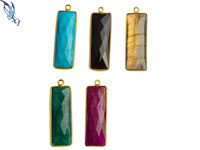 Large Gemstone Bar Pendant