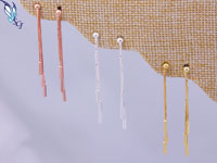 Dangle Bar Tassel Post Earrings