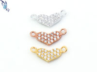 Pave CZ Heart Connector