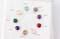 Small Gemstone Square Charm