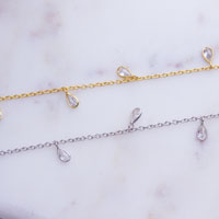 CZ Teardrop Chain by Foot