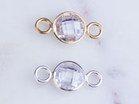 8mm White AAA CZ Link Connector