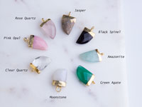 Medium Horn Tooth Gemstone Drop