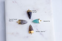 Pointed Spike Gemstone Drop Pendant