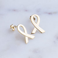 Gold Plated Awareness Ribbon Earrings