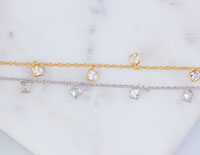5mm Square CZ Chain by Foot