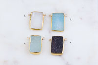 Druzy Rectangle Link Pendant