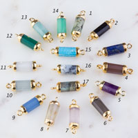 Small Gemstone Cylinder Link