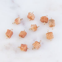 Tiny Golden Peach Druzy Link